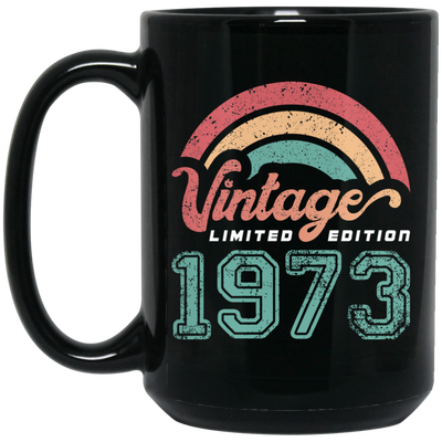 Vintage 1973, Rainbow 1973, Love Gift 1973, Limited Edition 1973 Black Mug