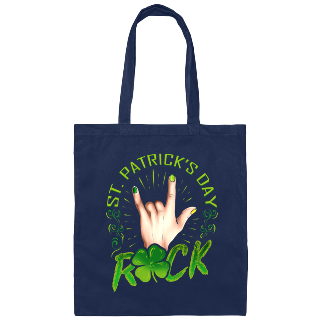 Rock Lover, St Patricks Day, Sign Of The Horns Hand Logo Gift Canvas Tote Bag
