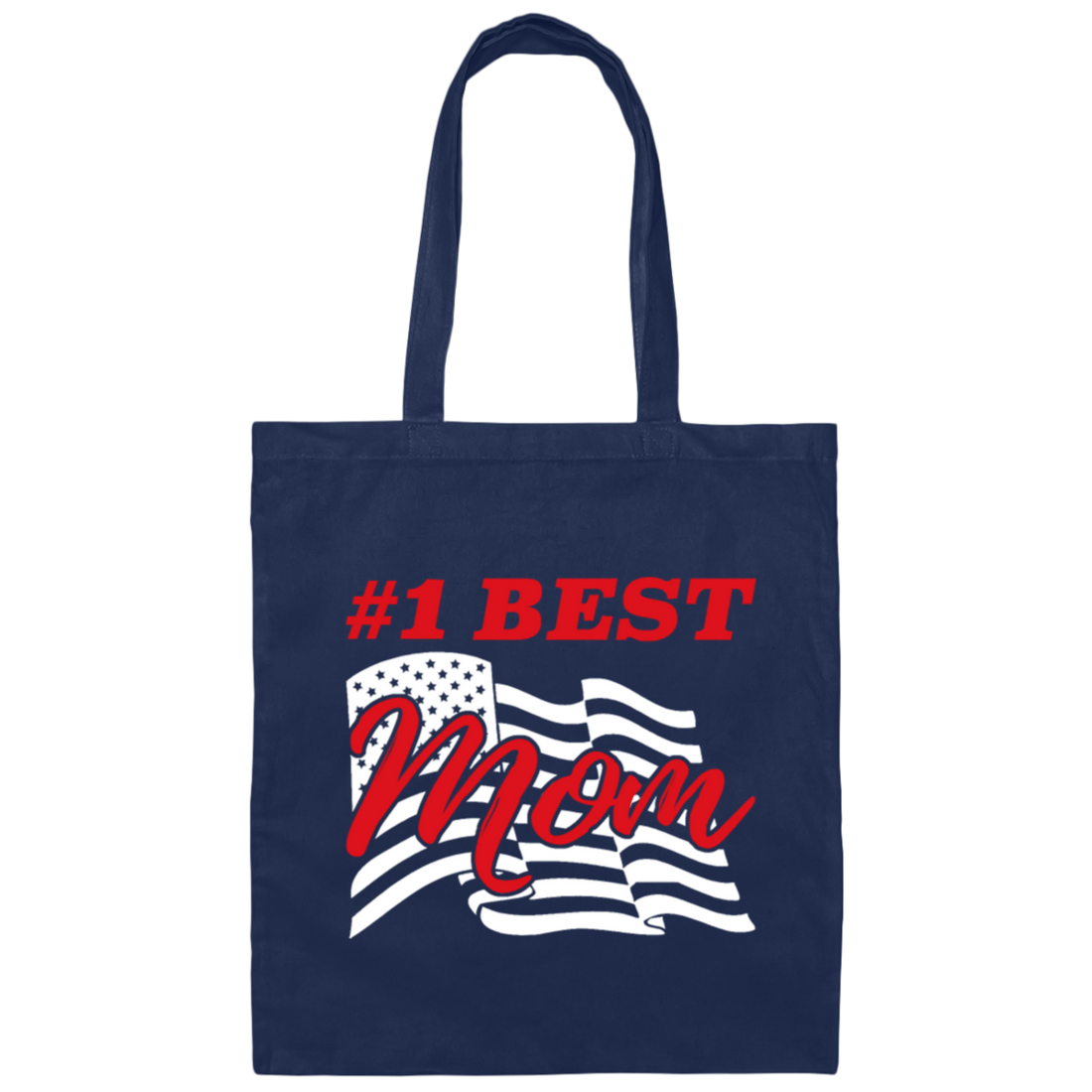 This Canvas Tote Bag is the perfect gift to let your mom know how special she is! It features the phrase "American Mom" and the assurance that she's "The Best Mom" and "My Number One". Ideal for Mother's Day or any occasion!