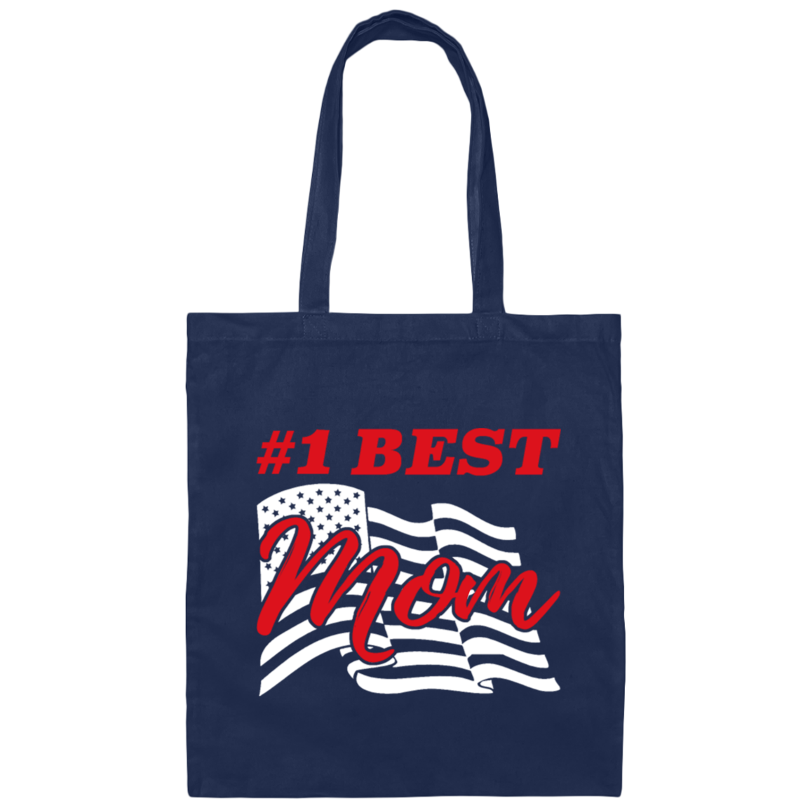 This Canvas Tote Bag is the perfect gift to let your mom know how special she is! It features the phrase "American Mom" and the assurance that she's "The Best Mom" and "My Number One". Ideal for Mother's Day or any occasion!