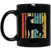 Featuring A Vintage Style, Weimaraner Retro 1970's, Dog Silhouette Cracked Black Mug