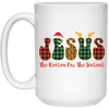 Jesus Is The Reason For The Seasons, Santa Jesus White Mug