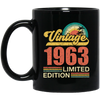 Hawaii 1963 Gift, Vintage 1963 Limited Gift, Retro 1963, Tropical Style Black Mug