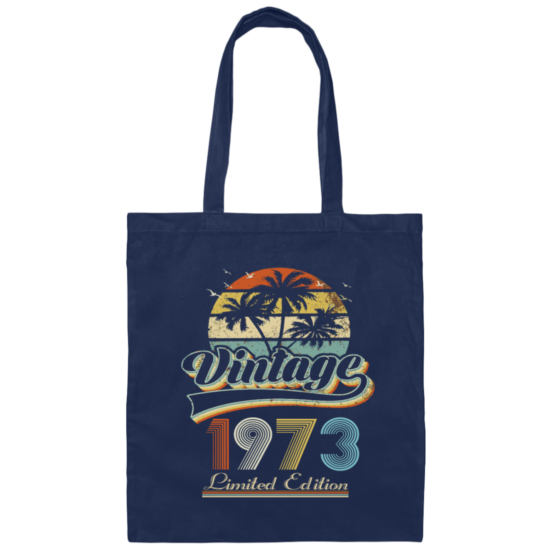 Retro 1973 Limited Edition Birthday Gift Hawaii Style Vintage Canvas Tote Bag