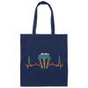 Retro Popcorn Heartbeat Gift Canvas Tote Bag