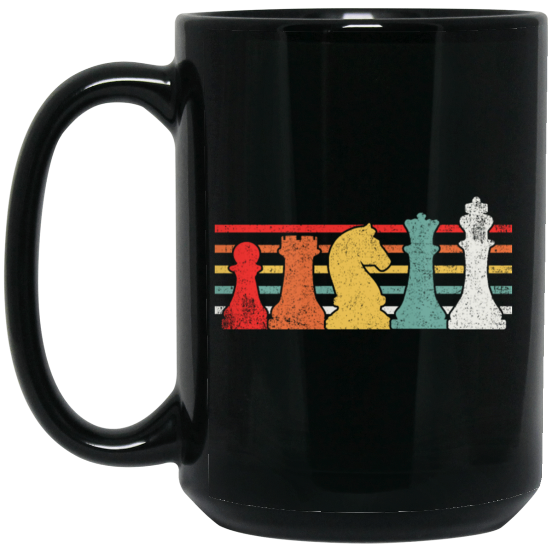 Chess Team, Chess Player, Retro Chess, Chess Vintage Black Mug