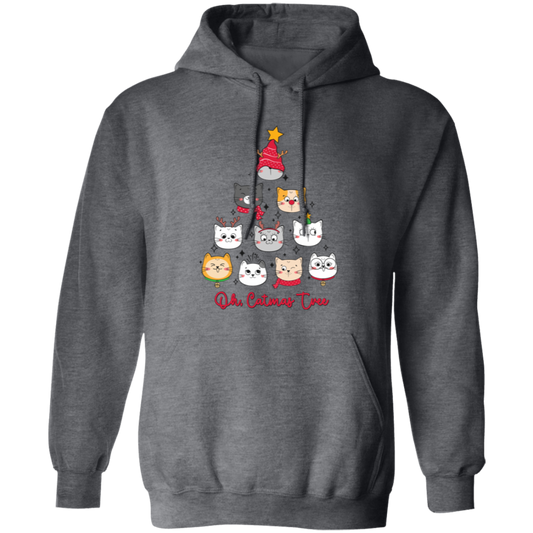 Catmas Tree, Merry Catmas, Cute Cat, Merry Christmas, Trendy Christmas Pullover Hoodie