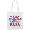 Papa, Father's Day, American Papa, Beard American Dad Canvas Tote Bag