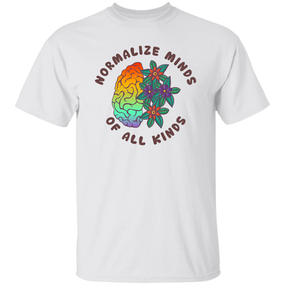 Mental Health, Normalize Minds Of All Kinds, Colorful Brain Unisex T-Shirt