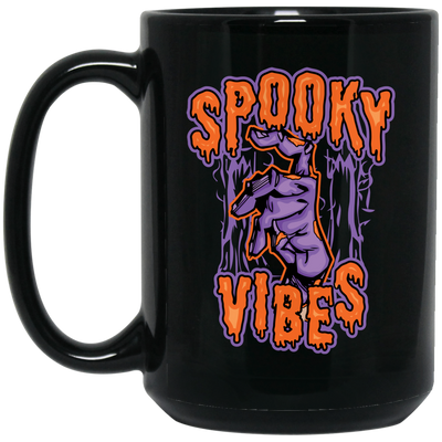 Spooky Vibes, Halloween Party, Halloween Holiday Black Mug