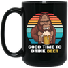 Good Time To Drink Beer, Retro Monkey, Gorilla Drink Beer Black Mug