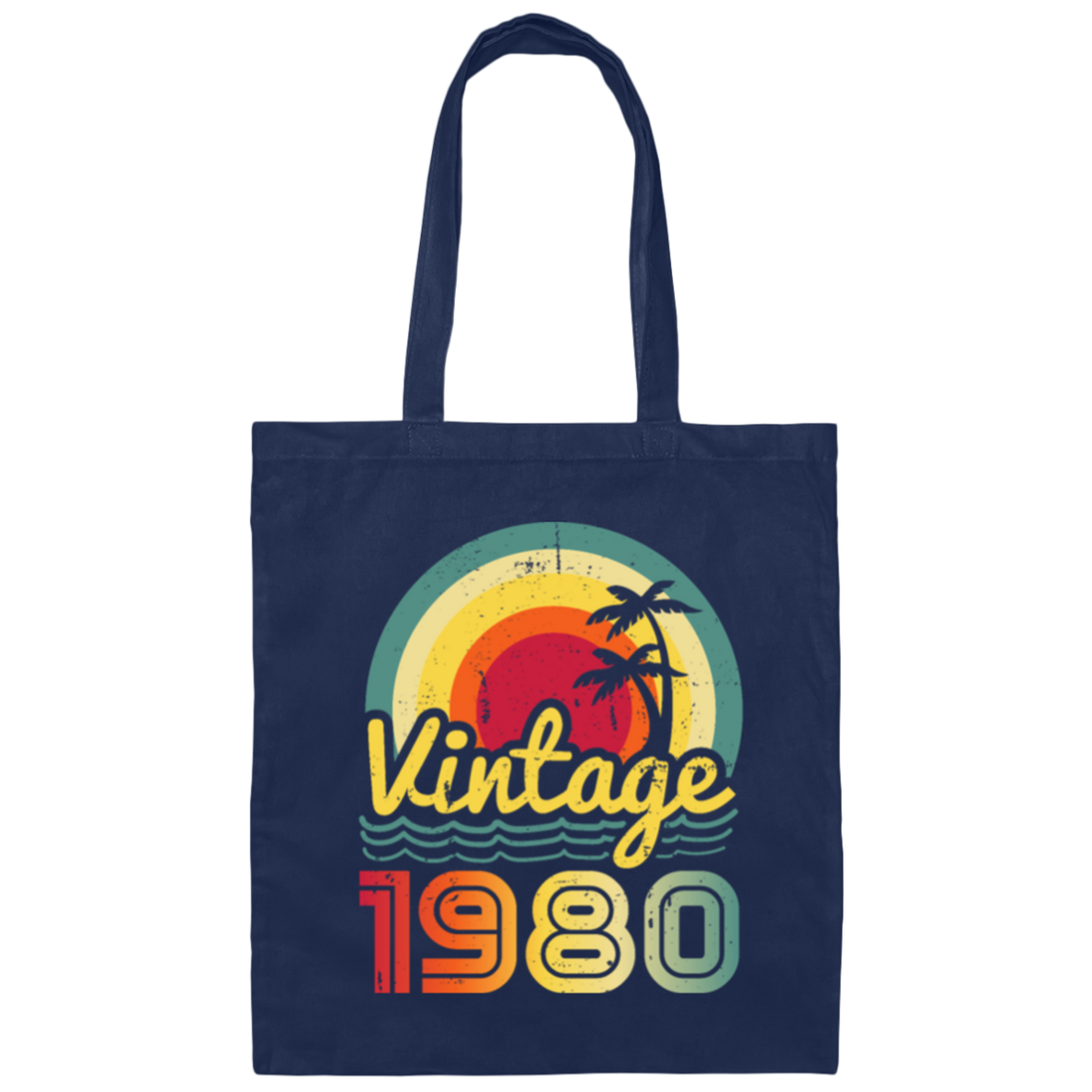 Love 1980 Gift, Retro 1980 Gift, Vintage 1980 Gift, 1980 Birthday Gift, Hawaii Lover Gift Canvas Tote Bag