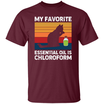 My Favorite Essential Oil Is Chloroform, Retro Cat With Oil Unisex T-Shirt