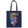 American Wolf, Wolf Lover Gift, Best Wolf, American Flag, Love Dog Canvas Tote Bag