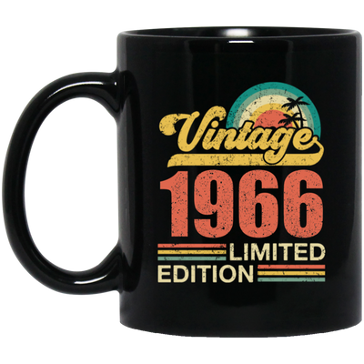 Hawaii 1966 Gift, Vintage 1966 Limited Gift, Retro 1966, Tropical Style Black Mug