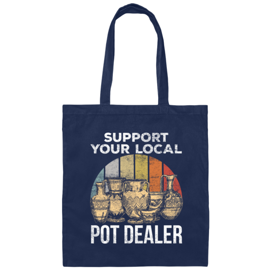 Funny Pottery Joke for Clay Potter, Vintage Pottery Gift Canvas Tote Bag