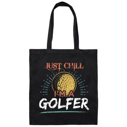 Retro Golfing, Vintage I am a Golfer Canvas Tote Bag