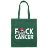 No Cancer, Pirate Cancer Survivor, Fuck Cancer, Healing Cancer Canvas Tote Bag