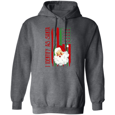 American Santa, I Identify As Santa, American Christmas, Merry Christmas, Trendy Christmas Pullover Hoodie