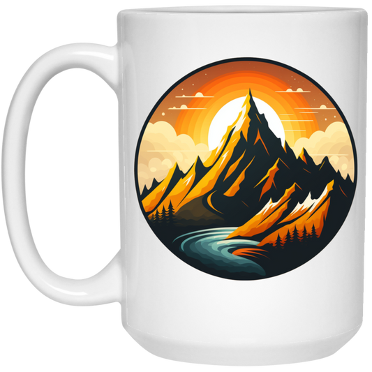 Love Moountain, Best Landscape, Love Sunset, Mountain With Sunset White Mug