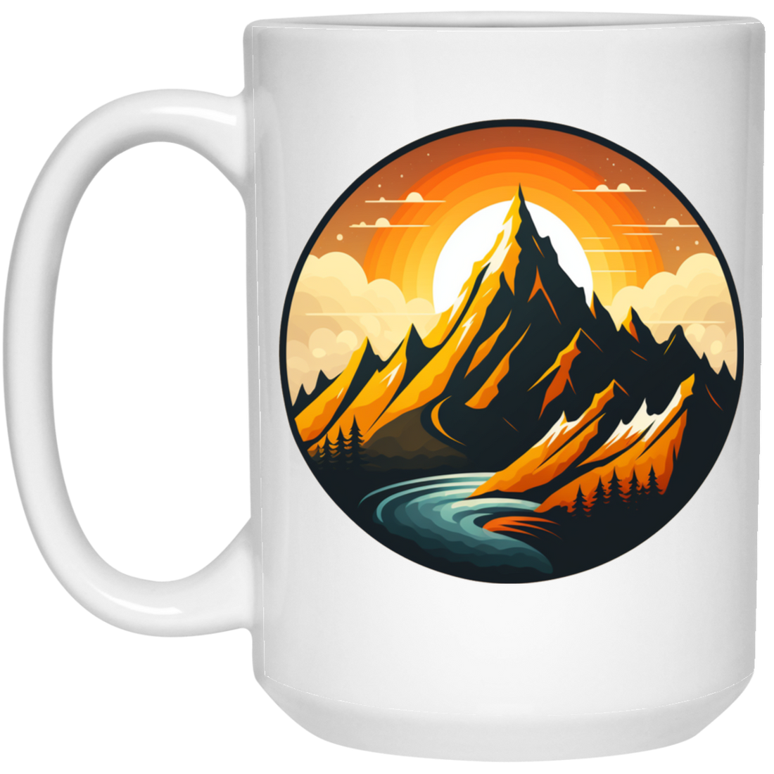 Love Moountain, Best Landscape, Love Sunset, Mountain With Sunset White Mug