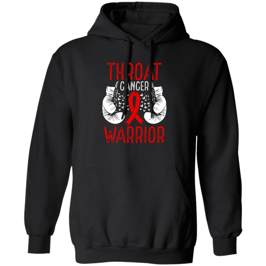 Colon Cancer Gift, Warrior Awareness, Ribbon And Gloves, Throat Cancer Pullover Hoodie