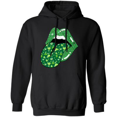 Patrick Lips, Patrick Glitter, St. Patrick_s Day, Patrick Leaves Pullover Hoodie