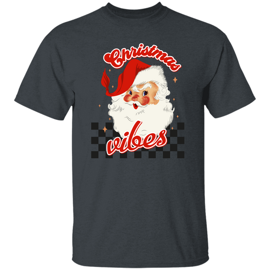 Christmas Vibes, Groovy Xmas, Cute Santa, Santa Face, Merry Christmas, Trendy Christmas Unisex T-Shirt