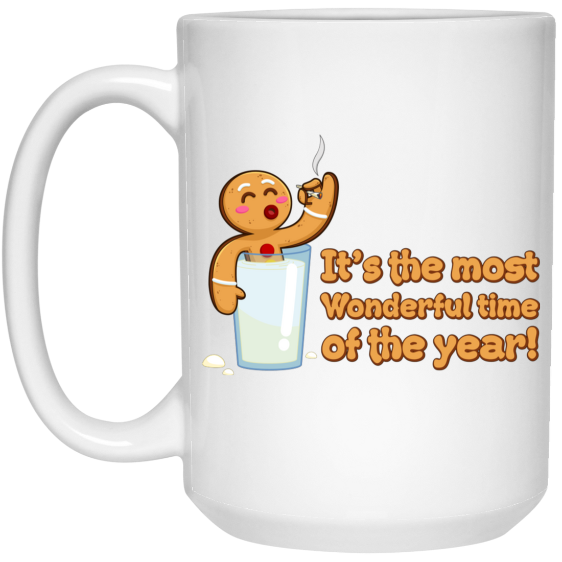 It's The Most Wonderful Time of The Year, Chilling Gingerbread, Merry Christmas, Trendy Christmas White Mug