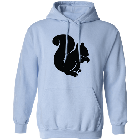 Squirrel Silhouette, Watercolor Squirrel, Animal Silhouette Black Pullover Hoodie