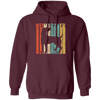 Featuring A Vintage Style, Weimaraner Retro 1970's, Dog Silhouette Cracked Pullover Hoodie