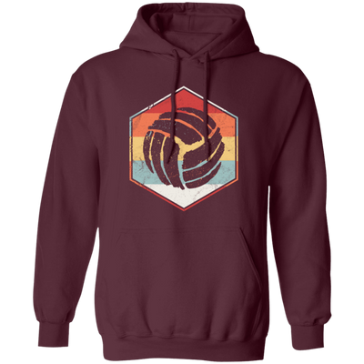 Volleyball Lover Player, Vintage Ball Hexagon, Gift For Sporty Lover Pullover Hoodie