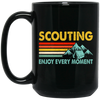 Scouting Enjoy Every Moment, Retro Scouting Black Mug