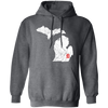 Detroit City, Michigan Map Lakes, Letter D Nature Gift, Love Michigan Pullover Hoodie