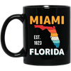 Miami Florida, Miami City, Florida Design, Retro Florida Black Mug