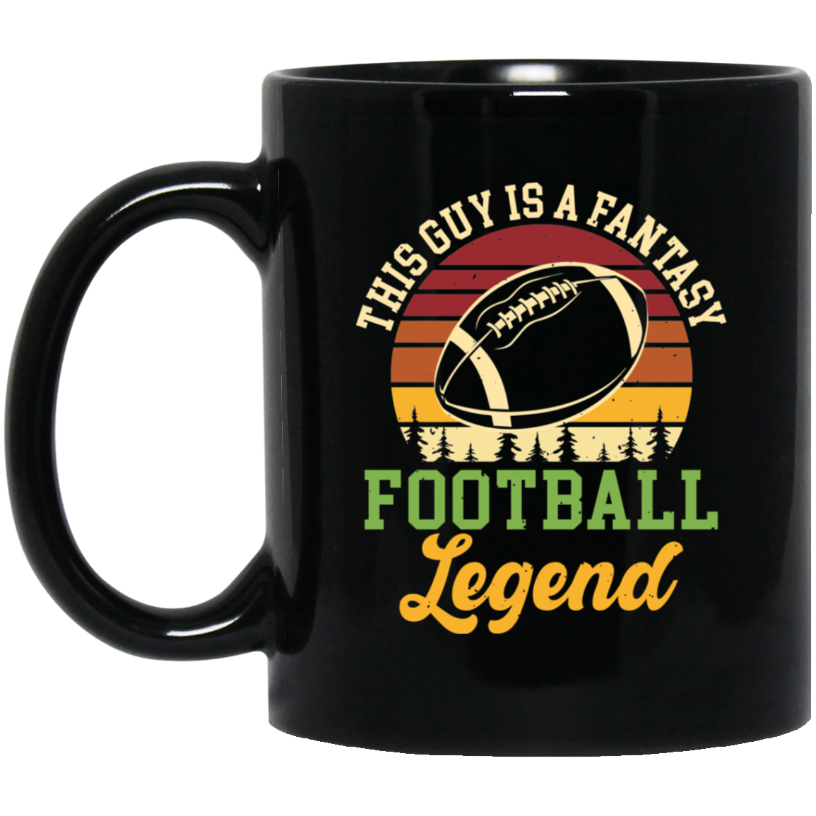 This Guy Is Fantasy Football Legend, Retro Football Legend Black Mug