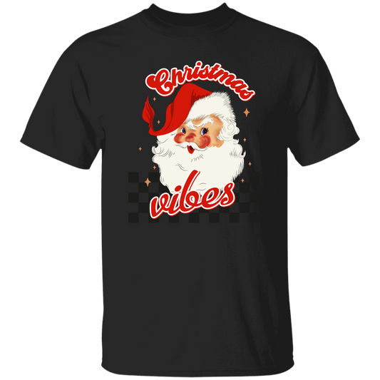 Christmas Vibes, Groovy Xmas, Cute Santa, Santa Face, Merry Christmas, Trendy Christmas Unisex T-Shirt