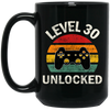 Level 30 Unlocked, Love 30th Birthday, Best Of 30th, Retro Playing Love Gift Black Mug