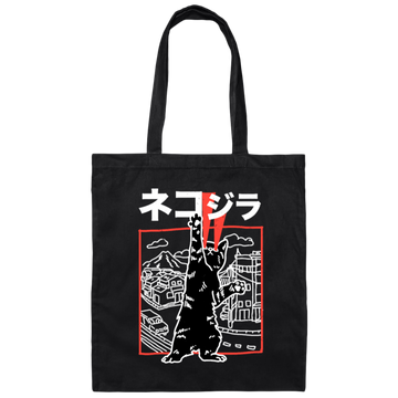 Cute Japanese Cat, Cat Zilla, Neko Harajuku, Love Kawaii Cat, Love Anime Canvas Tote Bag