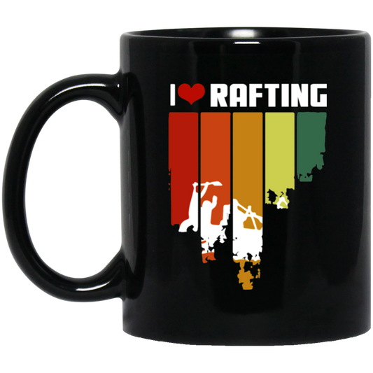 I Love Rafting Hipster Edition, Fantastic Rafting, Rafting Hipster, Best Rafting Gift Black Mug