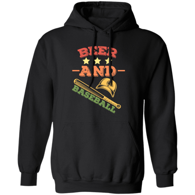 Beer And Baseball, Retro Baseball, American Football, Baseball Gift Pullover Hoodie