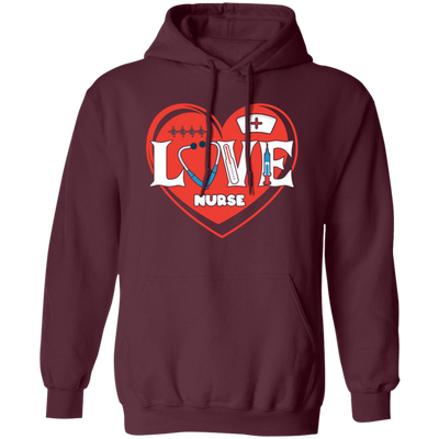 Love Nurse, Cute Nurse, Nurse Lover, Nurse Valentine, Valentine's Day Pullover Hoodie