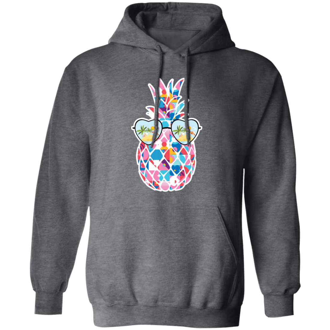 Watercolor Pineapple, Heart Sunglasses, Summer Vibes, Xmas Vibe Pullover Hoodie