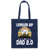 Leveled Up To Dad 2.0, Retro Father's Day, Love Daddy, Vintage City Canvas Tote Bag
