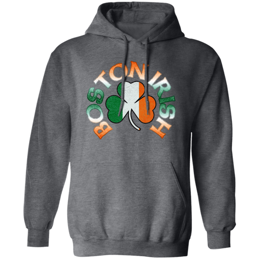 Boston Irish, Shamrock Flag, Patricks Day, Boston Love Gift Pullover Hoodie