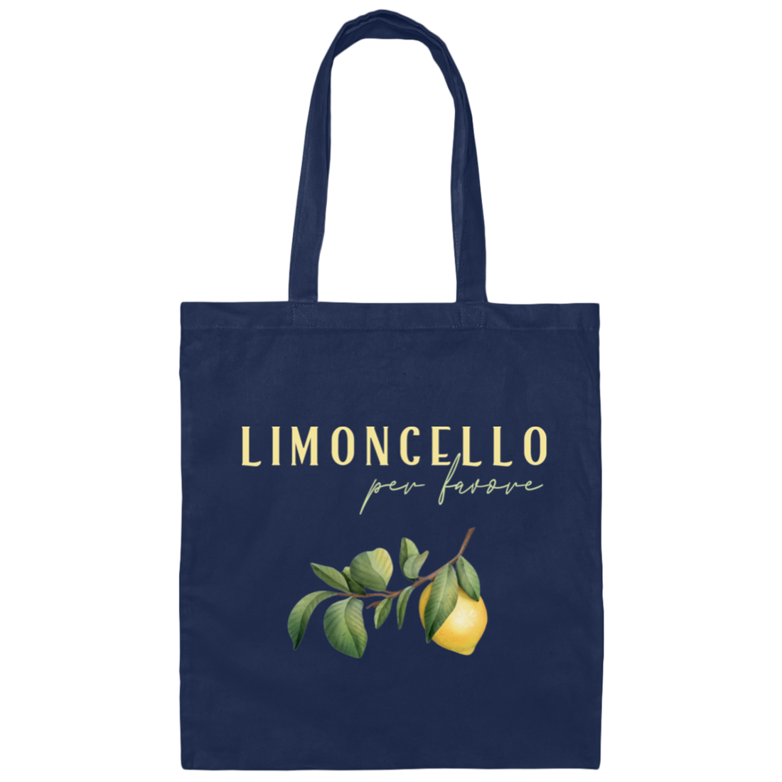 Limoncello Per Favore, Pimoncello Watercolor Canvas Tote Bag