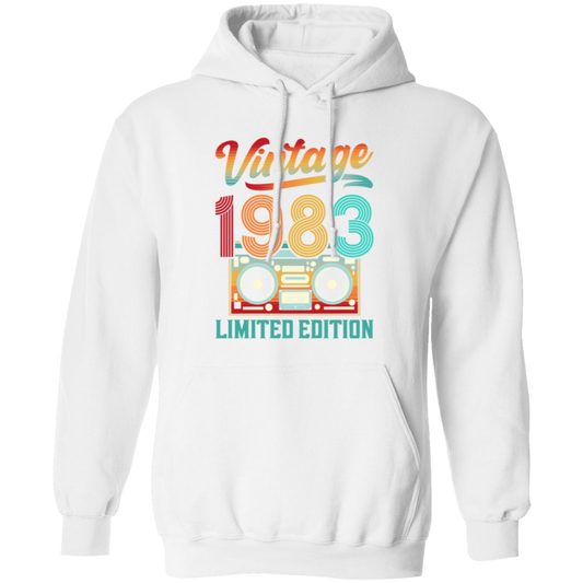 1983 Limited Edition, Vintage Cassette, 1983 Birthday Pullover Hoodie