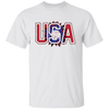 USA Flag, American Sunflower, Retro American Flower Unisex T-Shirt