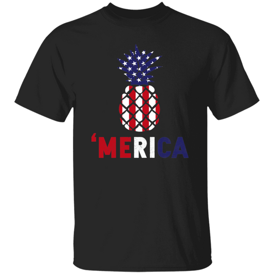 Pineapple America, American Flag, 4th July Anniversity, Pineapple Gift Unisex T-Shirt