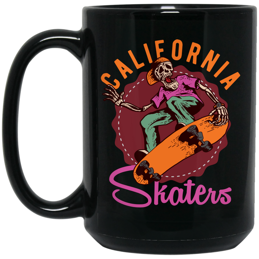California Skaters, Skating, Hippie Skate, Skate Surfing Black Mug